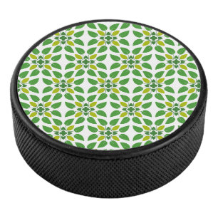 Blattmuster, Muster von Blätter, grüne Blätter Eishockey Puck