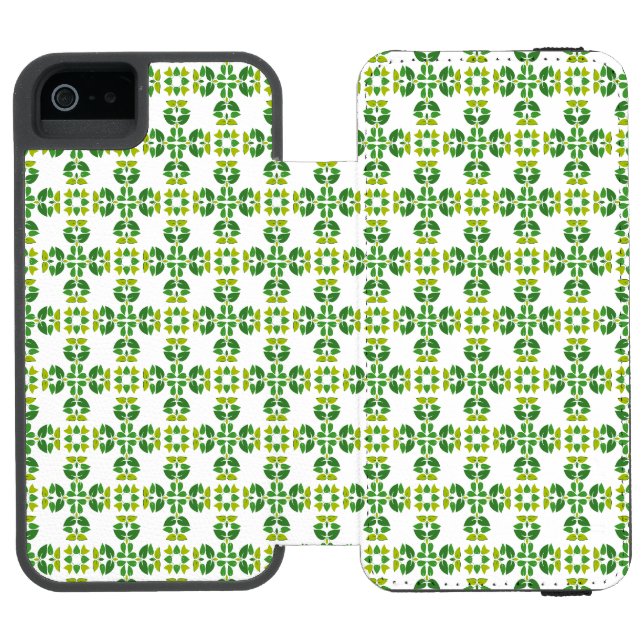 Blattmuster, Muster von Blätter, grüne Blätter Incipio iPhone Geldbeutel-Hülle (Folio Geöffnet)