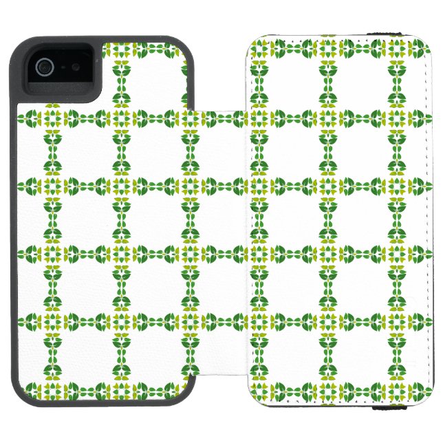 Blattmuster, Muster von Blätter, grüne Blätter Incipio iPhone Geldbeutel-Hülle (Folio Geöffnet)