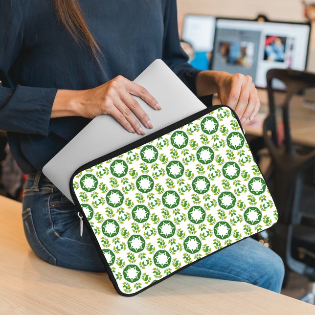 Blattmuster, Muster von Blätter, grüne Blätter Laptopschutzhülle (Von Creator hochgeladen)