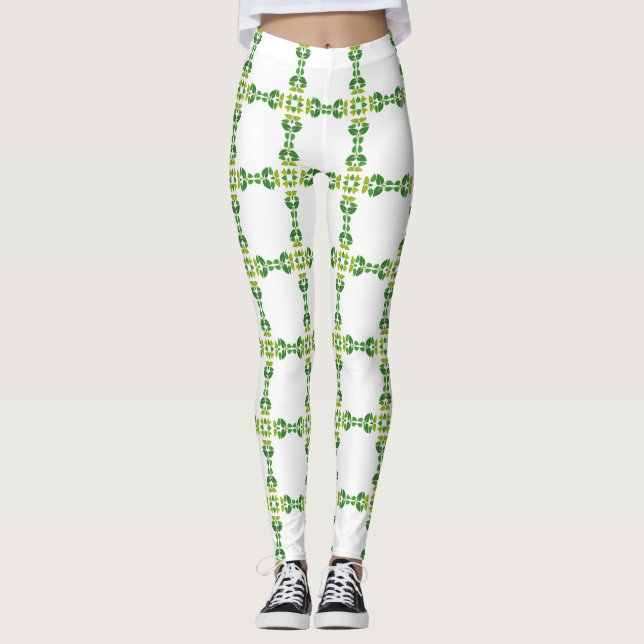 Blattmuster, Muster von Blätter, grüne Blätter Leggings (Vorderseite)