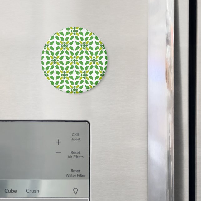 Blattmuster, Muster von Blätter, grüne Blätter Magnet (In Situ (Kühlschrank))