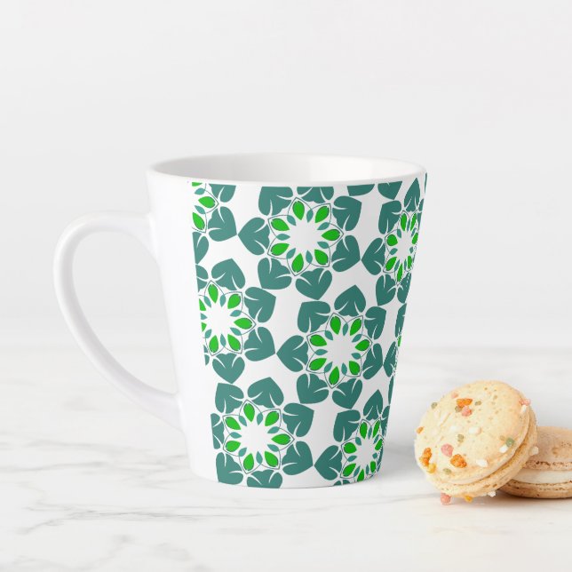 Blattmuster, Muster von Blätter, grüne Blätter Milchtasse (Beispiel)
