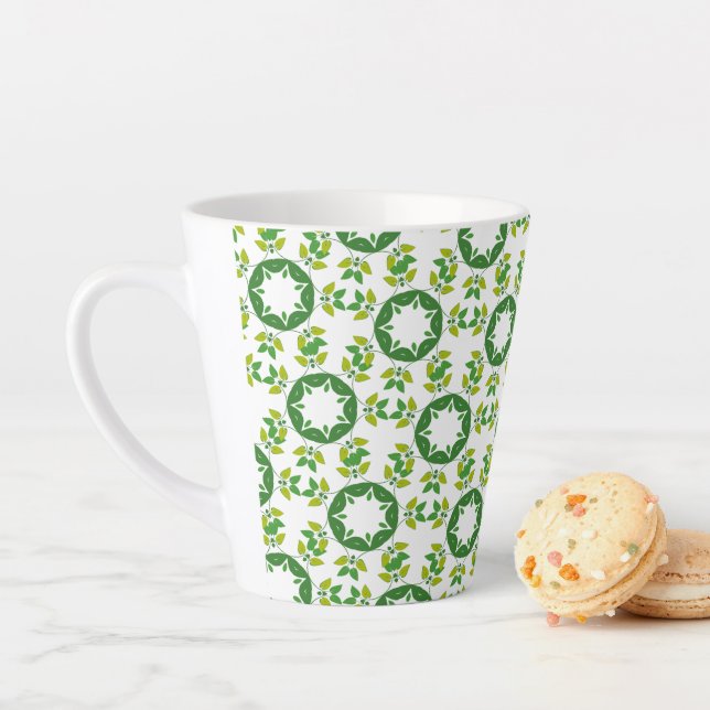 Blattmuster, Muster von Blätter, grüne Blätter Milchtasse (Beispiel)
