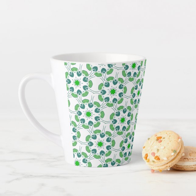 Blattmuster, Muster von Blätter, grüne Blätter Milchtasse (Beispiel)