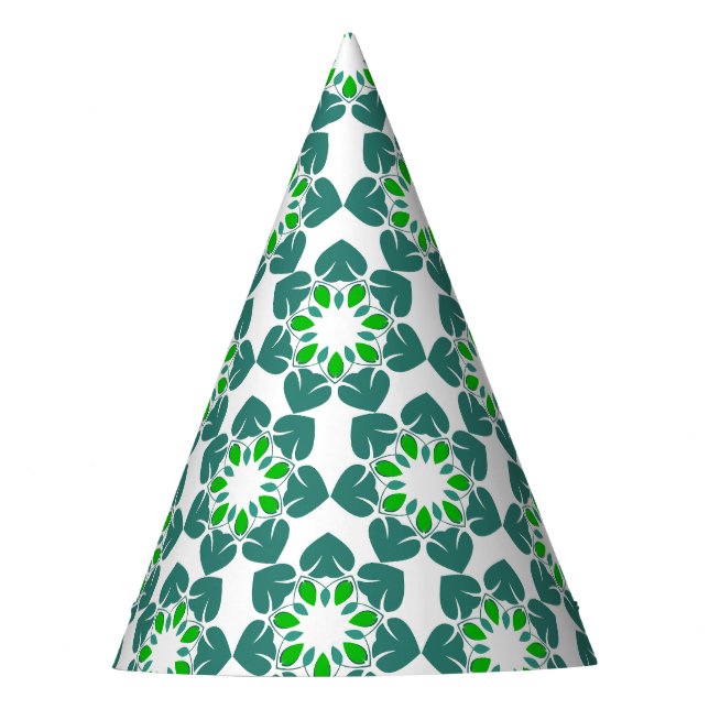 Blattmuster, Muster von Blätter, grüne Blätter Partyhütchen (Vorderseite)
