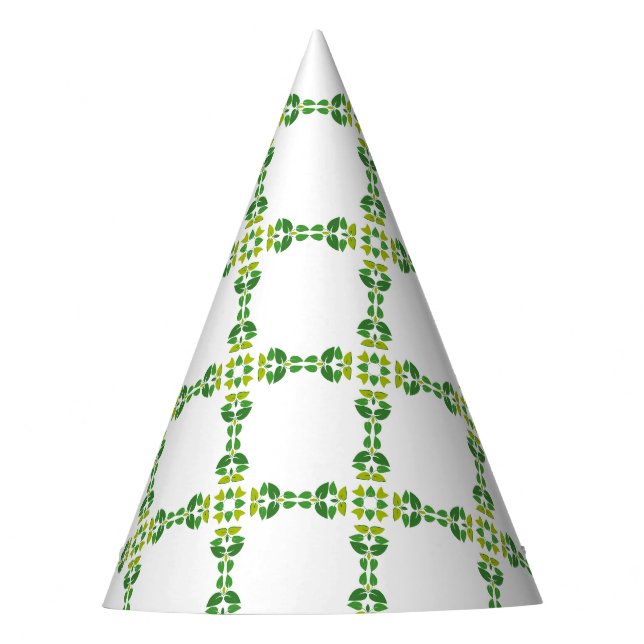 Blattmuster, Muster von Blätter, grüne Blätter Partyhütchen (Vorderseite)