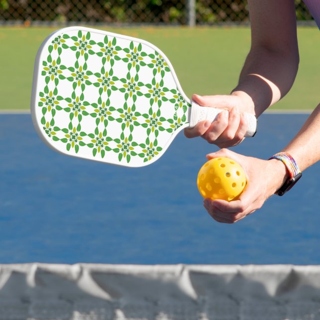 Blattmuster, Muster von Blätter, grüne Blätter Pickleball Schläger (InSitu)