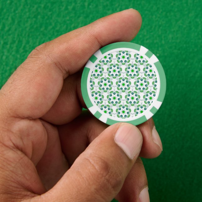 Blattmuster, Muster von Blätter, grüne Blätter Pokerchips (Hand)