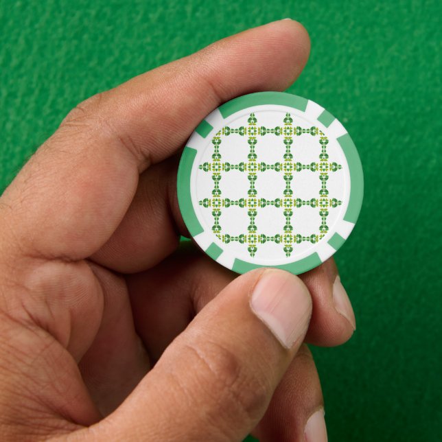 Blattmuster, Muster von Blätter, grüne Blätter Pokerchips (Hand)