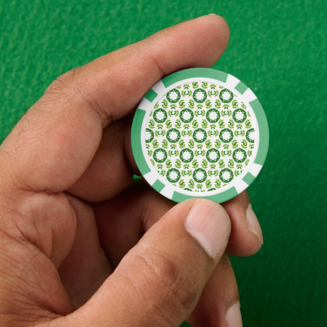 Blattmuster, Muster von Blätter, grüne Blätter Pokerchips (Hand)
