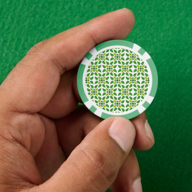 Blattmuster, Muster von Blätter, grüne Blätter Pokerchips (Hand)