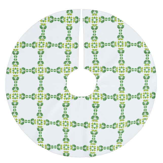 Blattmuster, Muster von Blätter, grüne Blätter Polyester Weihnachtsbaumdecke (Vorderseite)