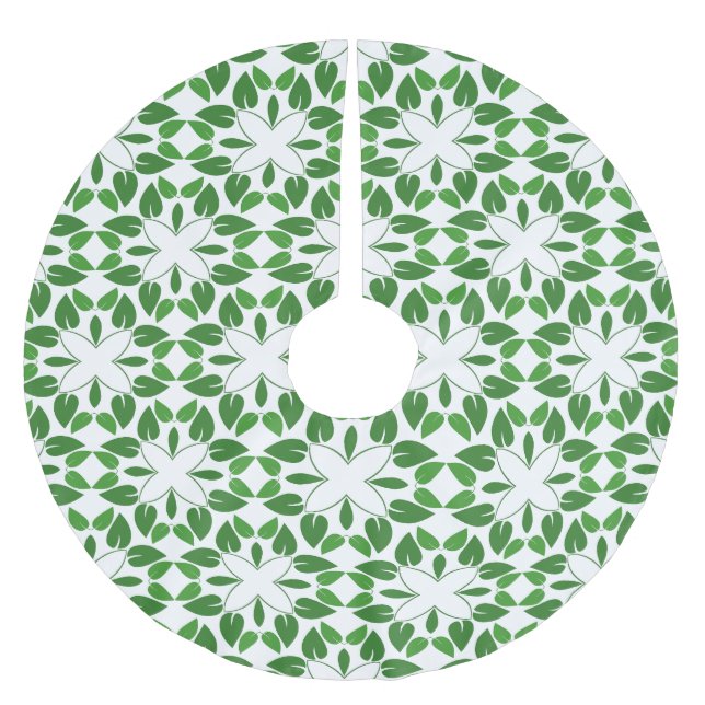 Blattmuster, Muster von Blätter, grüne Blätter Polyester Weihnachtsbaumdecke (Vorderseite)