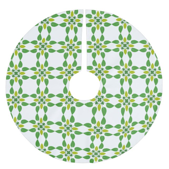 Blattmuster, Muster von Blätter, grüne Blätter Polyester Weihnachtsbaumdecke (Vorderseite)