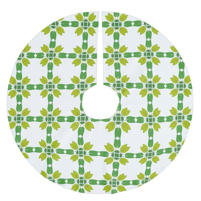 Blattmuster, Muster von Blätter, grüne Blätter Polyester Weihnachtsbaumdecke (Vorderseite)