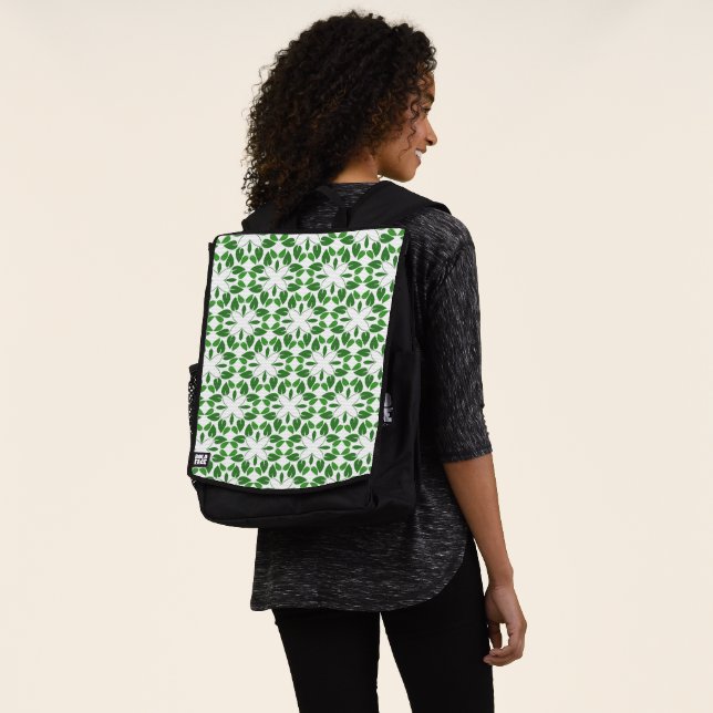 Blattmuster, Muster von Blätter, grüne Blätter Rucksack (Ausgewaschen)
