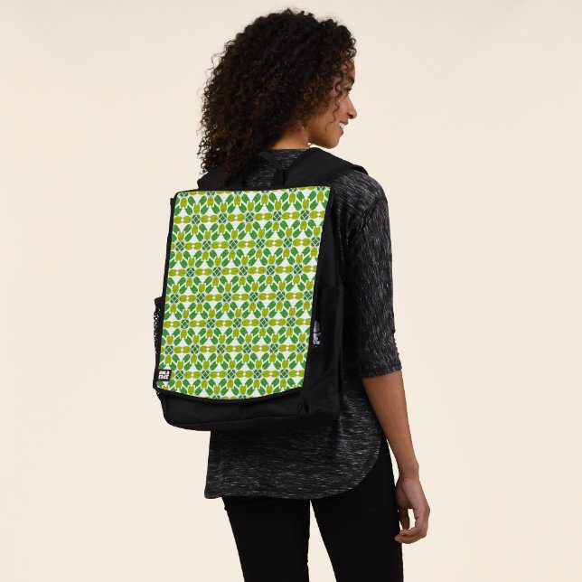 Blattmuster, Muster von Blätter, grüne Blätter Rucksack (Ausgewaschen)