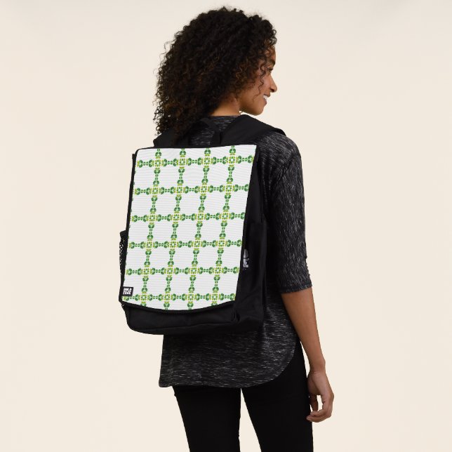 Blattmuster, Muster von Blätter, grüne Blätter Rucksack (Ausgewaschen)