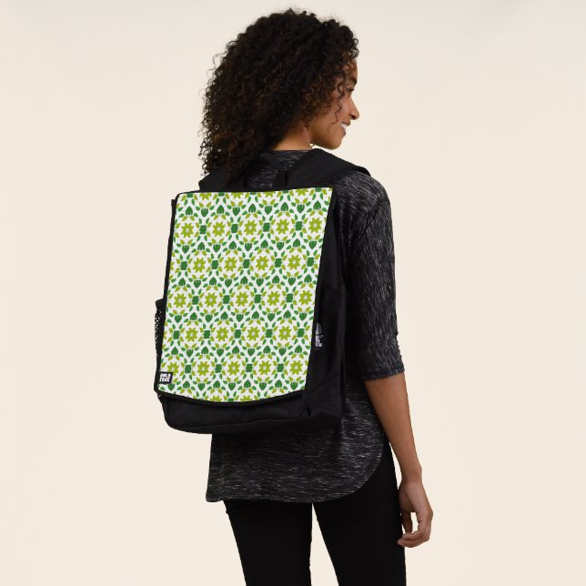Blattmuster, Muster von Blätter, grüne Blätter Rucksack (Ausgewaschen)