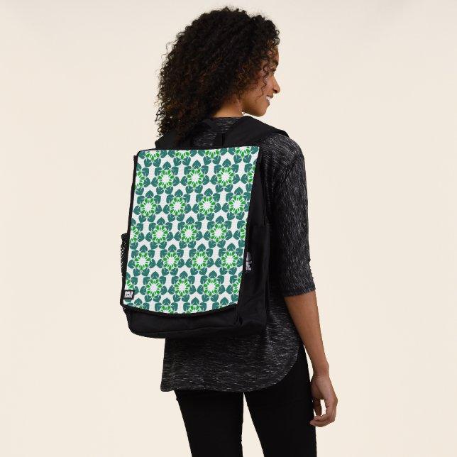 Blattmuster, Muster von Blätter, grüne Blätter Rucksack (Ausgewaschen)