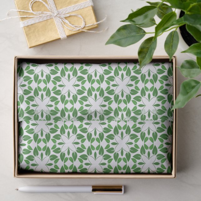 Blattmuster, Muster von Blätter, grüne Blätter Seidenpapier (Geschenk)