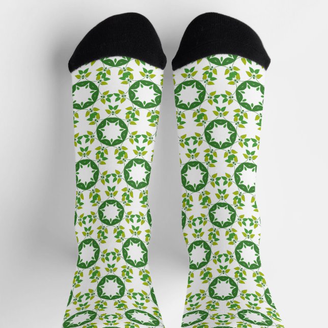 Blattmuster, Muster von Blätter, grüne Blätter Socken (Oben)