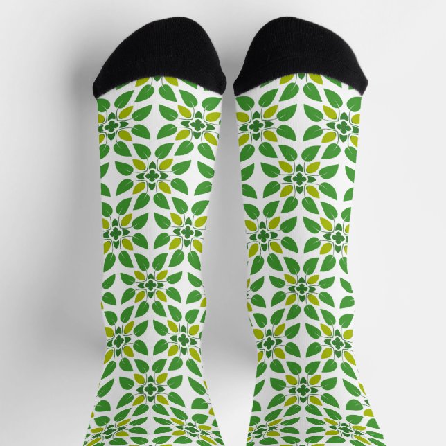 Blattmuster, Muster von Blätter, grüne Blätter Socken (Oben)
