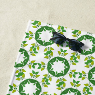 Blattmuster, Muster von Blätter, grüne Blätter Strandtuch