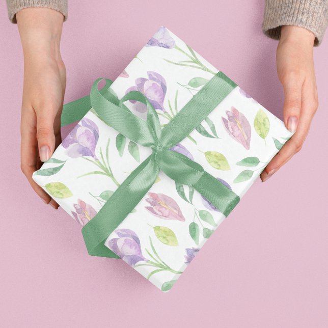 Blattpapier für die Blasenentleerung von Wasserfar Geschenkpapier Set (Celebrate someone special with these lovely pastel watercolor floral wrapping paper sheets! )