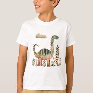 Blattreiches Dino-Szene – Süßes Dinosaurier-Shirt T-Shirt