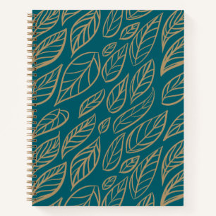 Blättrige Gedanken – Goldene botanische Spirale Notizbuch