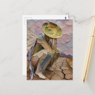 Blättriges UFO kommt für ihre Mixed-Media-KI-Verbe Postkarte