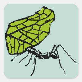 Blattschneideameise Natur Stencil Quadratischer Aufkleber