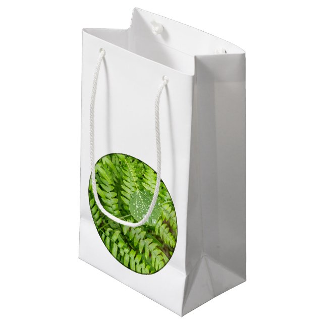 Blatttropfen Kleine Geschenktüte (Vorderseite Schrägansicht)