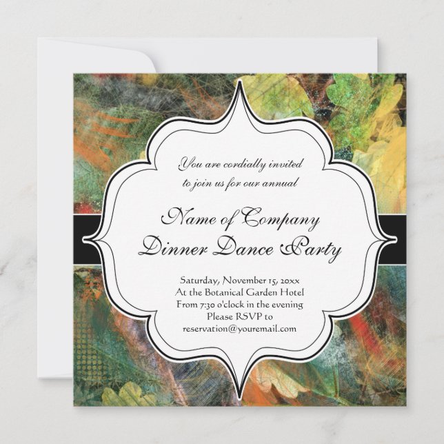 Blattwerk Herbst-Naturtexturen Einladung (Vorderseite)