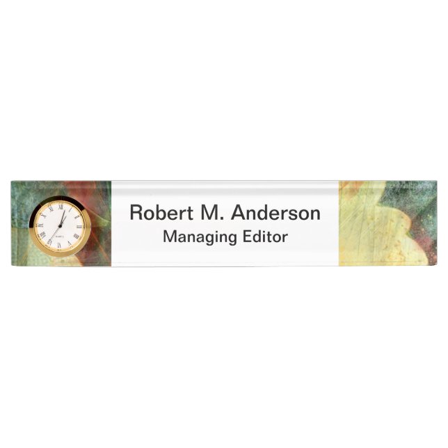 Blattwerk Herbst-Naturtexturen Namensplakette (Vorderseite)