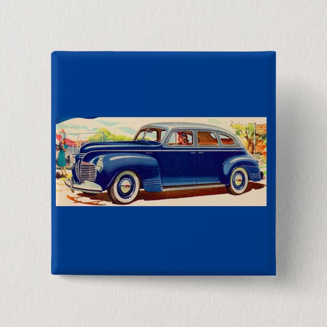 blau 1941 Plymouth Button (Vorderseite)