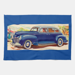 blau 1941 Plymouth Geschirrtuch