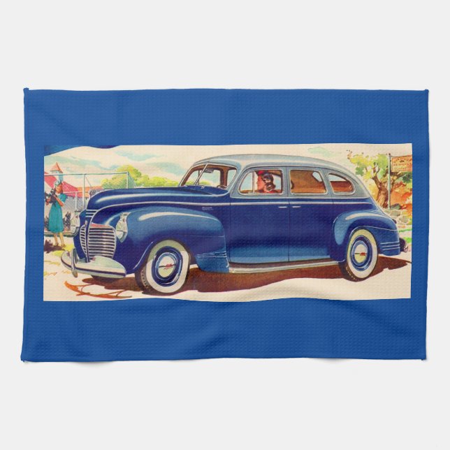 blau 1941 Plymouth Geschirrtuch (Horizontal)