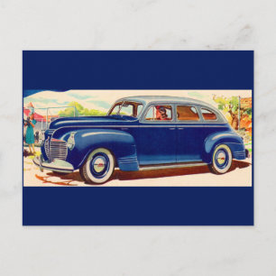 blau 1941 Plymouth Postkarte