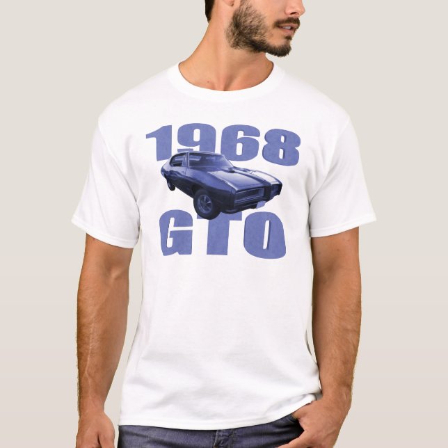 Blau 1968 Pontiacs GTO T-Shirt (Vorderseite)