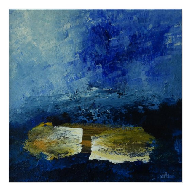 Blau 51 cm x 51 cm Posterpapier Poster (Vorderseite)