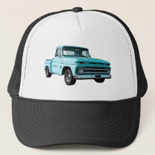 Blau '64 Chevy stepside Lieferwagen auf Truckerkappe