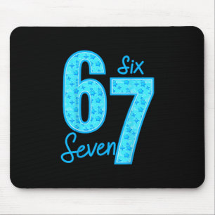 Blau 67 Lustiges Meme  Mousepad