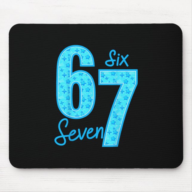 Blau 67 Lustiges Meme  Mousepad (Vorne)