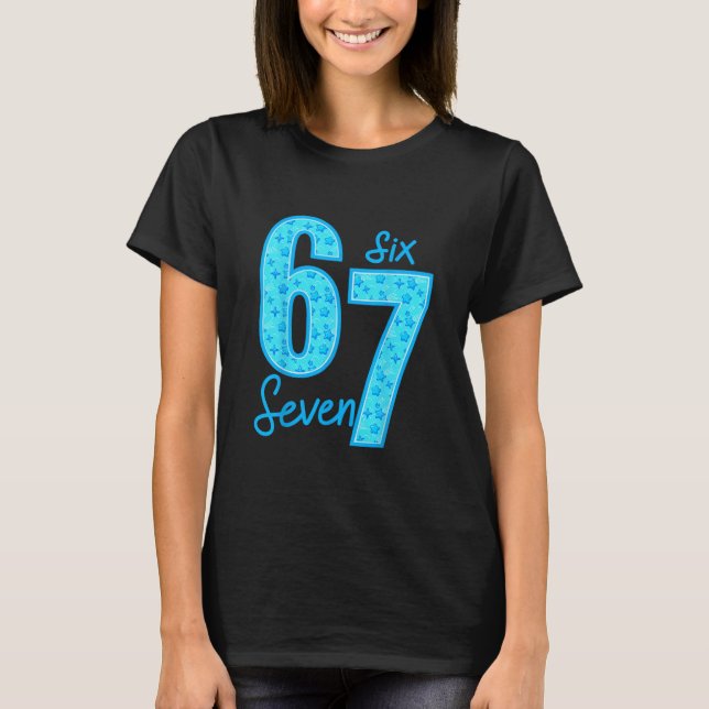 Blau 67 Lustiges Meme  T-Shirt (Vorderseite)