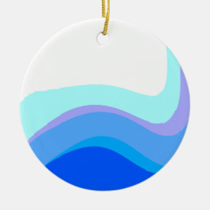 Blau Abstrakt 1112 Keramik Ornament