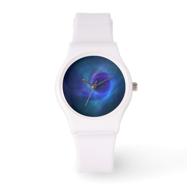 Blau Abstrakt Armbanduhr (Vorderseite)
