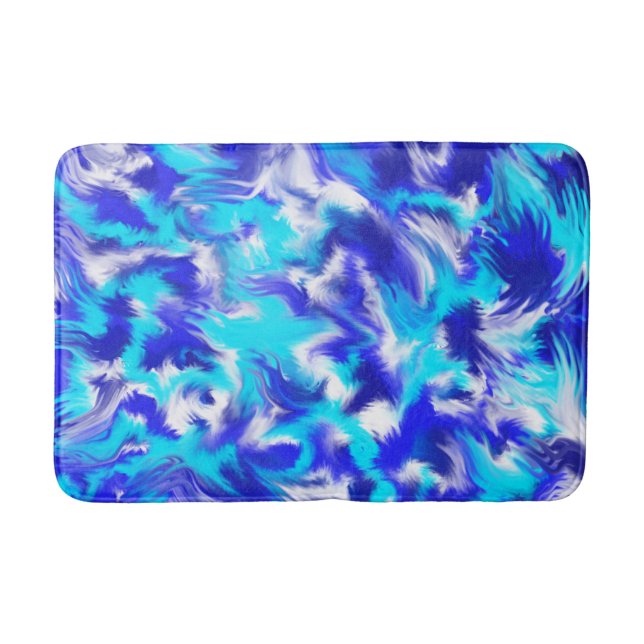 Blau abstrakt badematte (Vorderseite)